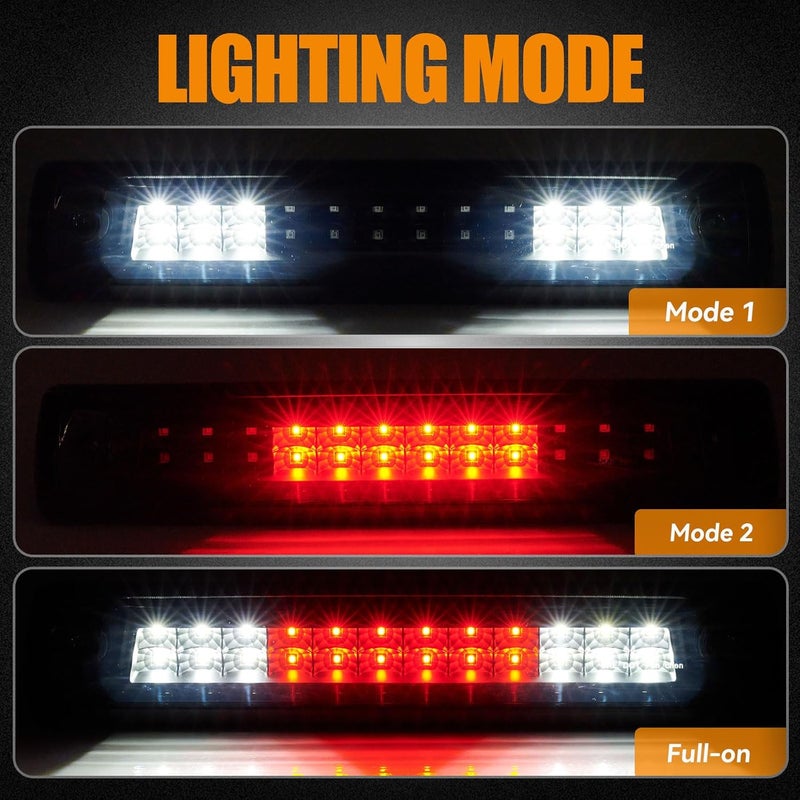 Cxdar Third 3rd Brake Light LED for 2015-2022 Chevy Colorado, High Mount Rear Brake Lights Assembly for 15-22 GMC Canyon, Waterproof Center Cab Lamp Cargo Stop Light - Image 2